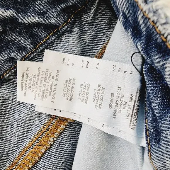 NEW Good American 90's Duster Straight Leg High Waisted Jean